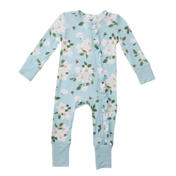 Angel Dear Magnolia Bee Floral Print Zipper Pajama Convertible Size 12-18 Months - Picture 1 of 7